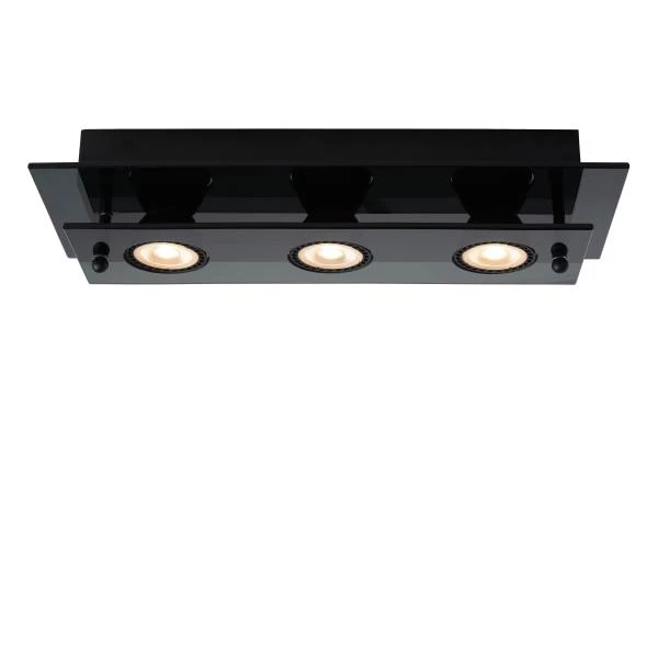 Lucide OKNO - Flush ceiling light - 3xGU10 - Black - detail 3